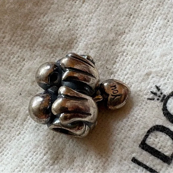 Retired Pandora Silver & gold Double Love Bird Charm with Engraved Heart”love” - Picture 2 of 4